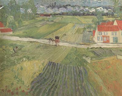 Vincent Van Gogh Landscape wiith Carriage and Train in the Background (nn04)